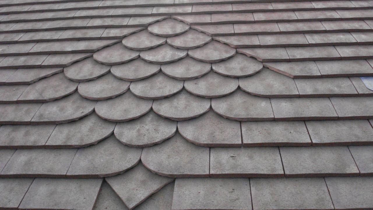 Décoration sur tuile plate